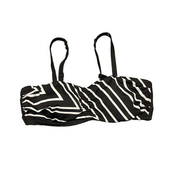 Amoena Convertible Swim Bikini Top Size 12A‎ Stripes Black White NWT - Picture 1 of 7